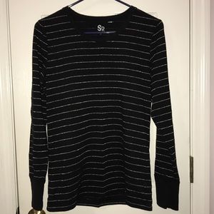 SO Black and Silver Long Sleeve Shirt